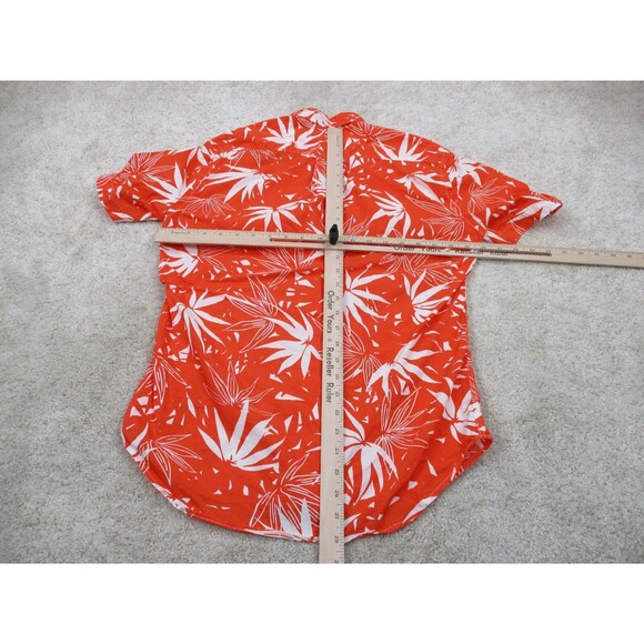 Gitman Bros Vintage Shirt Men Small Orange White Floral Hawaiian Button Up USA - Picture 8 of 10